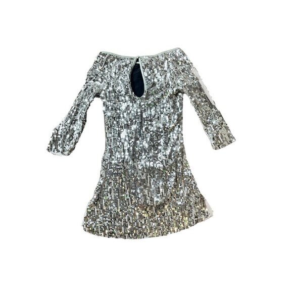 Weissman Women's Silver Leotard Silver Sequin Short Dress - Picture 2 of 5